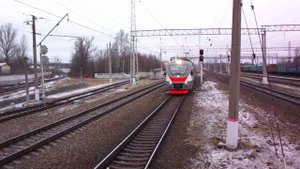 Прибытие электропоезда ЭП2Д в Серпухов