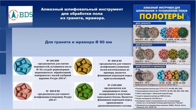 Полотеры БДС (алмазные шлифовальные диски)