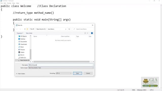 Welcome Program in Java (Notepad) | Graphic 66 | Java Course | Java Course in Hindi