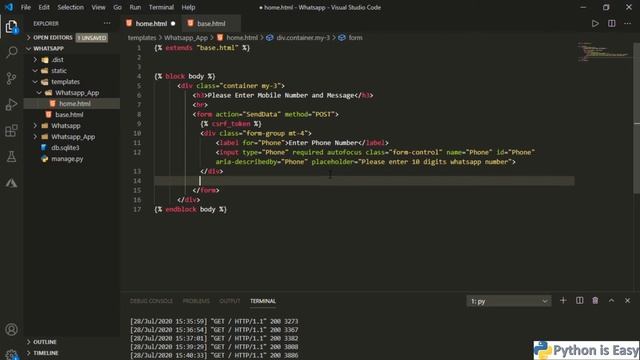 Send WhatsApp Message Through Django WebApp | Part 3 | Frontend Design | Hindi | #AWS #django#Pytho смотреть онлайн