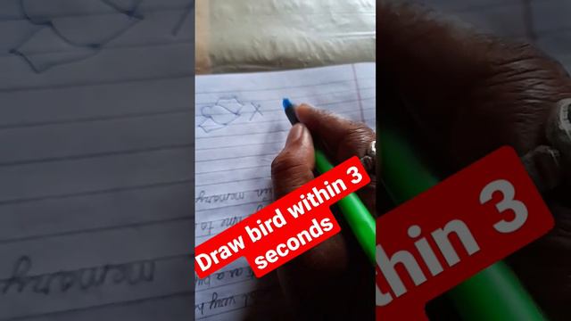 draw bird in 3 seconds 😲😲😲👍