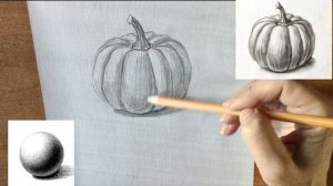 Как нарисовать тыкву карандашом. Мастер-класс // Short pencil drawing tutorial: pumpkin