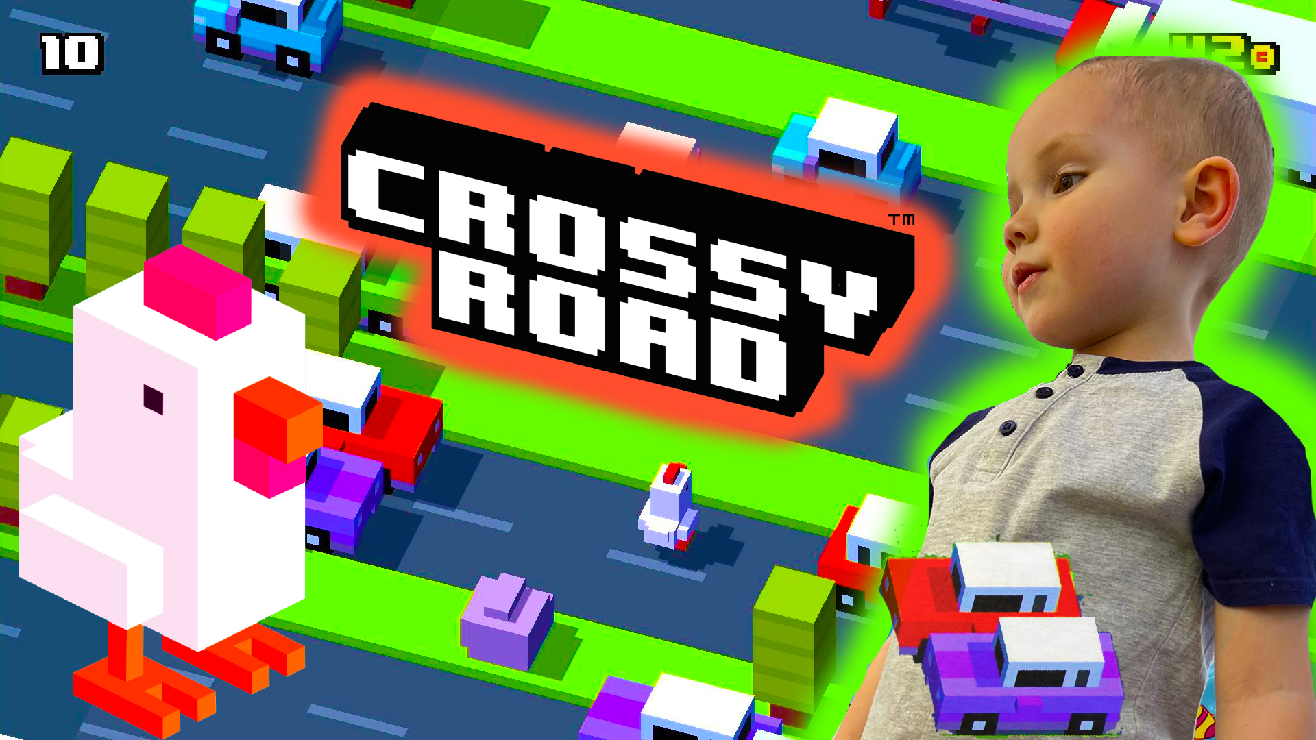 Crossy Road - новички открыли нового секретного персонажа Кита. Проходим с Максом игру Кросси Роад