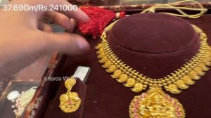 Tanishq Latest Antique Gold Necklace Set Designs & Price| Lightweight 22Kt Gold Necklace Set Tanish