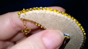 Вышивка бисером и пайетками на фетре. Брошь Месяц. Hand embroidery.