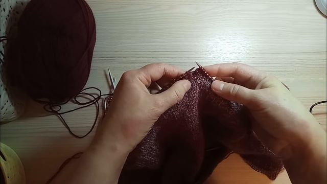 Обработка горловины I-CORD (полым шнуром),соединение полого шнура в круге. МК 6 часть. смотреть онлайн