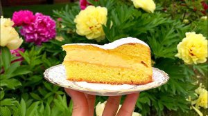 Лимонный пирог с заварным кремом/быстрый и легкий десерт!