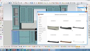 Кухня для загородного дома. Проектируем кухню в SketchUp. Дизайн кухни.