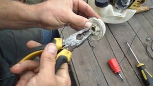 Ремонт стартера бензотримера.