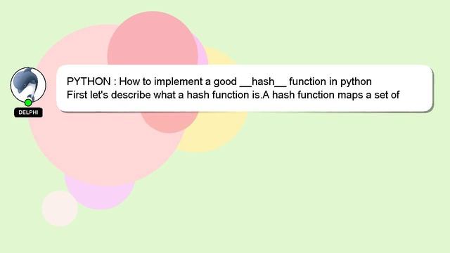 PYTHON : How to implement a good __hash__ function in python