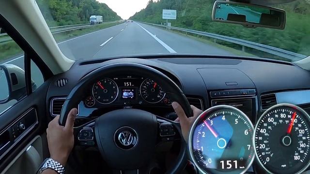 2016 Volkswagen Touareg 3.6 V6 максимальная скорость автобан POV смотреть онлайн