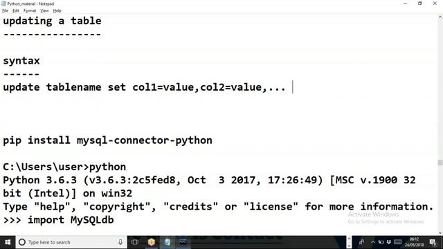 Python Database Connectivity2|Manohar Papasani