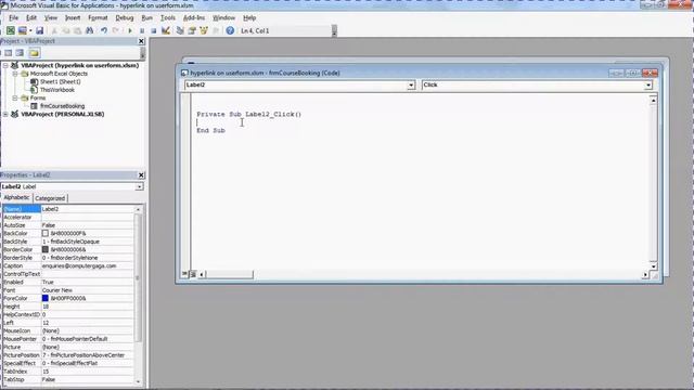 Add a Hyperlink to a Userform - Excel VBA смотреть онлайн