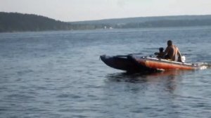 Тест самодельного транца на катамаране