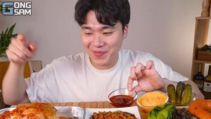 ASMR MUKBANG 짜파게티 & 팽이 버섯 & 소세지 BLACK BEAN NOODLES & ENOKI MUSHROOM & SAUSAGE EATING SOUND!