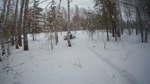 Испытания самодельного снегохода.