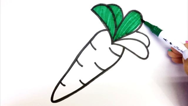 Сурет салу сәбіз | Как нарисовать морковь | How to draw a carrot