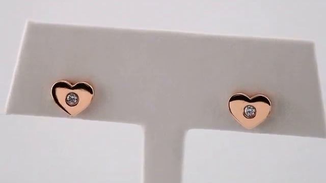 14kt Rose Gold .06 CTW Diamond Heart Earrings смотреть онлайн