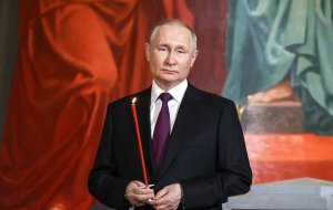 Владимир Путин посетил пасхальное богослужение в Храме Христа Спасителя