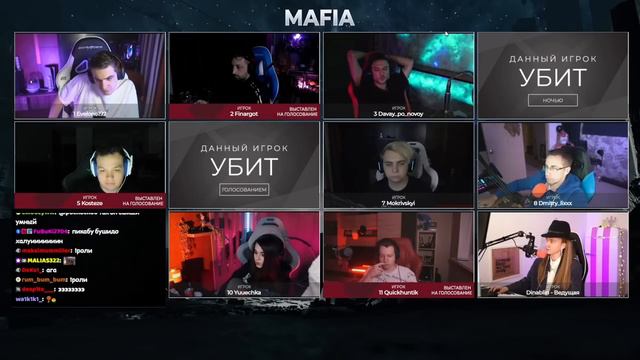 Мафия после Перерыва (Эвелон, Инсайдер, Мокривский, Финаргот, Хантик, Скиллзор, Дина Блин, Ликс) смотреть онлайн