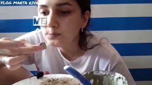 ASMR  mukbang  marta riva eating shortbread with  blue uzbek clay paste yummy cookies eating  marta