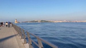 Walking from Uskudar (Shemsipasha Mosque) to The Maiden Tower (Kiz Kulesi) in Istanbul