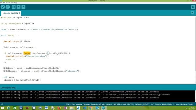 ESP32 Arduino: Parsing XML