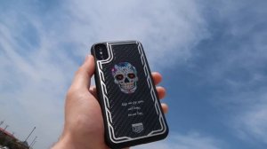 Чехол для телефона iPhone X. Мексиканский череп. Jumo Carbon Case.