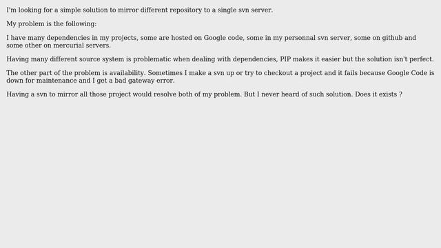svn/git/mercurial mirror (2 Solutions!!) смотреть онлайн