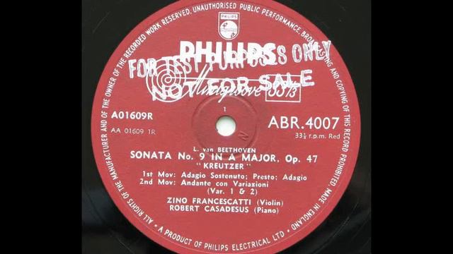 Beethoven Violin Sonata No. 9 Kreutzer - 1st (Francescatti, violin)