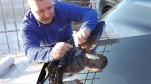 Самостоятельный ремонт скола на лобовом стекле