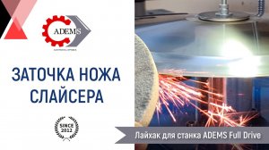 Заточка ножа слайсера на станке ADEMS Full Drive