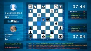 Анализ шахматной партии: Guest40908864 - Завод6, 0-1 (по ChessFriends.com)