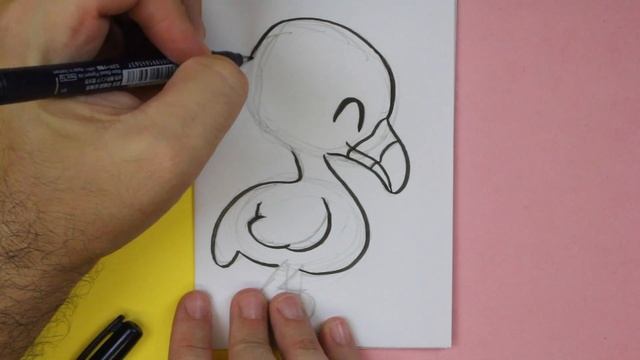 COMO DIBUJAR UN FLAMENCO o FLAMINGO KAWAII - Dibujos kawaii faciles - dibujar animales kawaii смотреть онлайн