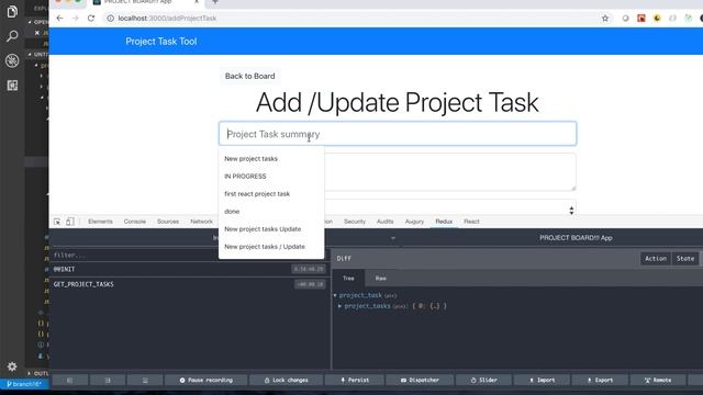 18/18  - Full Stack Project: Spring Boot 2.0, ReactJS, Redux - complete update op