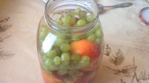 КОМПОТ ИЗ НЕКТАРИНА С ВИНОГРАДОМ НА ЗИМУ !!!