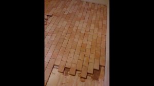 идеи пола из торцевых спилов, брусчатка №1