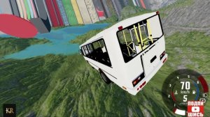BeamNG Drive Невероятный прыжок на автомобиле! (Автобус ПАЗ) Мод патруль!