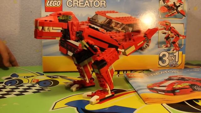 Игрушечные динозавры. LEGO Creator 3 in 1 Красный динозавр 31024 Игрушечные динозавры. смотреть онлайн