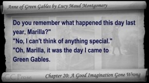 Chapter 20 - Anne of Green Gables by Lucy Maud Montgomery - A Good Imagination Gone Wrong