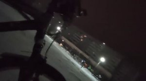 Дрифт на велосипеде. Зимний велодрифт. Winter bike drift