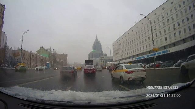 Driving in Moscow city: Текстильщики - Щукино 31/01/2021 (timelapse 4x)