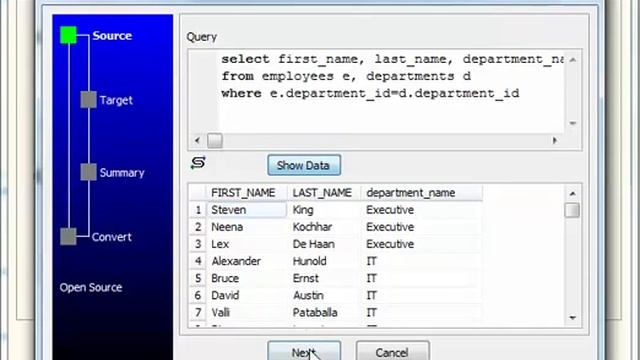 Export data from SQLite query results to HTML file
