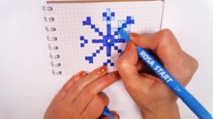 РИСУНКИ ПО КЛЕТОЧКАМ - СНЕЖИНКА -| Pixel Art - Простые рисунки Новый год