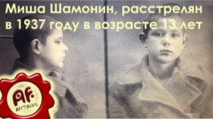 Миша Шамонин, "расстрелян" в 1937 году в возрасте 13 лет (перезалив с ютуба)
