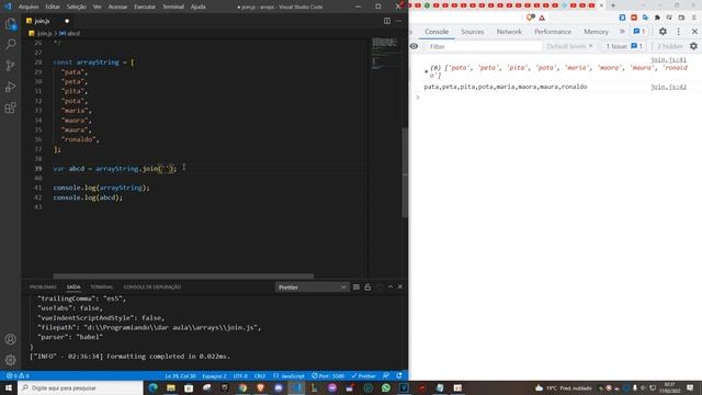 Método Join Javascript | Mini Curso Manipulação de Array #05