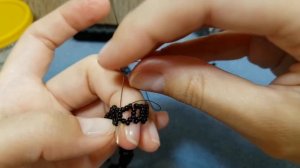 Black bicone necklace/Beaded necklace/Черное колье из бисера и биконусов/Колье из бисера/1