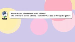How to access ultimate team on fifa 23 beta?