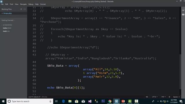 Multi Dimensional Array In PHP - PHP Arrays - Arrays In PHP - PHP Tutorial - Learn PHP (Hindi/Urdu)