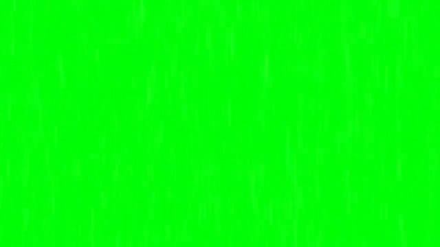 Футаж дождя на зеленом фоне. Footage of rain on a green background